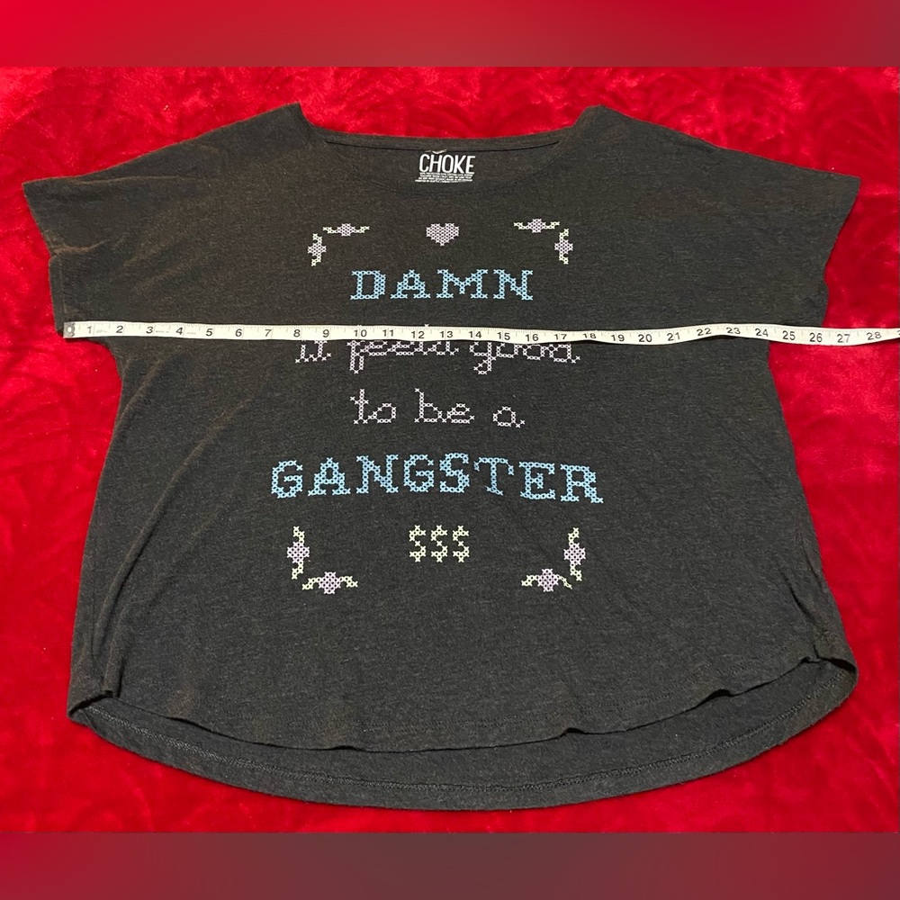 XL Perfect Condition Damn it feels good to be a gangster in cross stitch!😂🤣😂🤣 - Picture 2 of 11